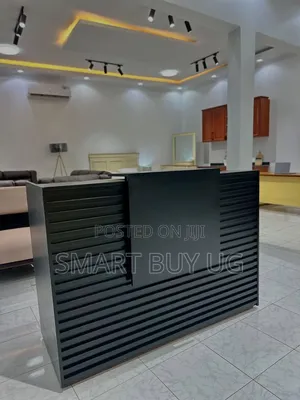 Brand New 140cm Black Reception Desk