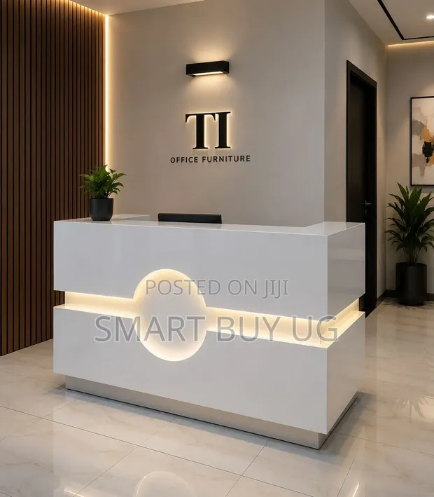 Brand New White Wooden Reception Desk 1.4m - 1