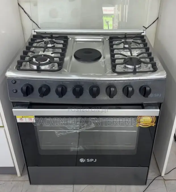 SPJ 80x60cm Cooker: 4 Gas + 1 Electric Hot Plate + Oven - 1
