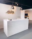 1.6m White Reception Desk with Drawers - 1