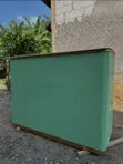Modern White Reception Desk 1.6m with Green Accents - 2