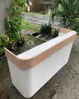 6ft White Executive Reception Desk with Drawers - 2