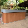 White 1.9m Executive Reception Desk - Walnut - 2