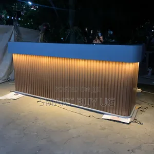Modern White & Brown Executive Reception Desk