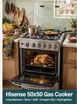 Hisense 50x50cm 4-Burner Gas Cooker with Oven & Grill - 2