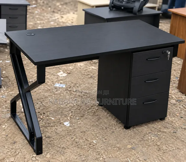 Wood-Mode Office Desk Workstation with Drawers and Hidden Storage - 1