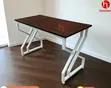 Office Desk - 120cm Gray Top, White Legs - 1
