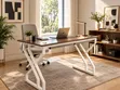 Office Desk - 120cm Gray Top, White Legs - 2