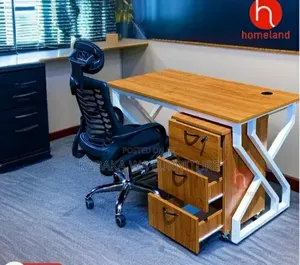 120cm Office Desk - Gray Top, White Legs