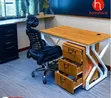 120cm Office Desk - Gray Top, White Legs - 2