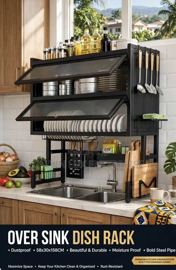 Over Sink Dish Rack - Double Sink - 1