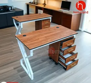 120cm Office Desk - Gray Top, White Legs