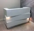 4ft White Wooden Reception Desk - 1