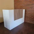 Brand New 1.4m White Wooden Reception Desk with Storage - 2