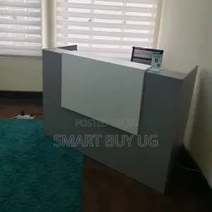Brand New White Reception Desk - 1.4m Wooden Counter