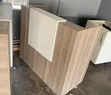 4ft White Reception Desk with Drawers - Brown - 1