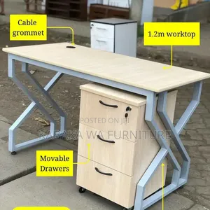 Modern 1.2m Office Desk with Drawers
