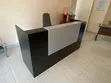 5ft White & Black Modern Reception Desk - 1