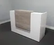 White Wooden Reception Desk 1.4m with Drawers - 1