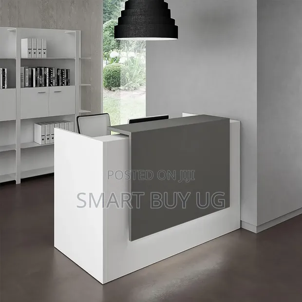 White 5ft Reception Desk with Drawers - 1