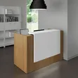 4ft White Reception Desk with Drawers - 1
