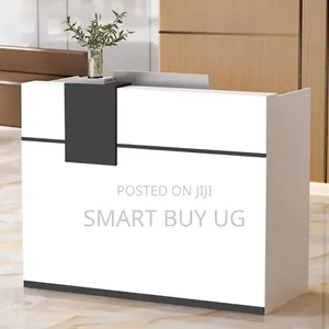 White Wooden Reception Desk 1.2m