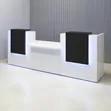 White L-Shape Reception Desk 1.6m with Drawers - 2