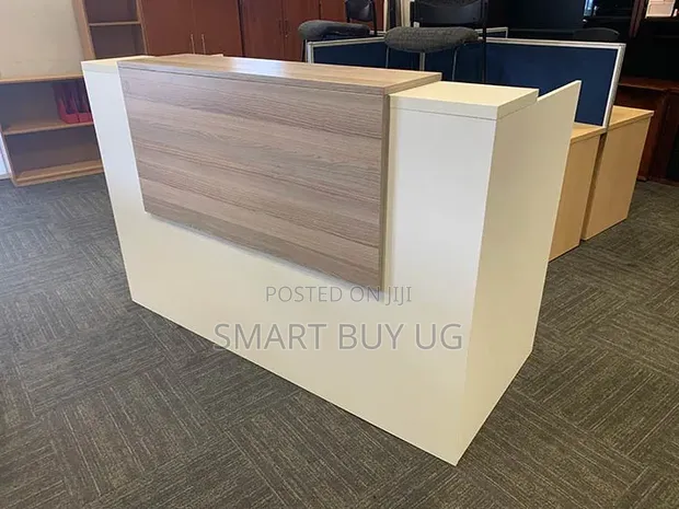 White 140cm Reception Desk with Drawers - 1