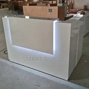 1.2m White Reception Desk with Drawers