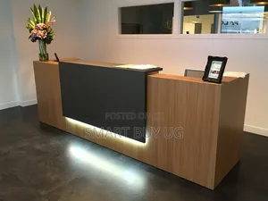 Brand New Brown Reception Desk with Drawers