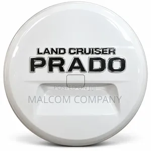 Toyota Land Cruiser Prado Spare Wheel Cover - White Hard Shell