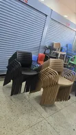 Stackable Outdoor Plastic Chairs with Armrests - 1