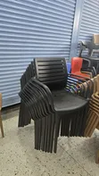 Stackable Outdoor Plastic Chairs with Armrests - 3