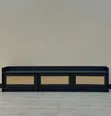 6ft Black Wooden TV Stand with Drawers - 2