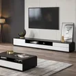Brand New 8ft White Wooden TV Stand with Storage - 1