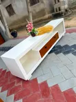White TV Stand with Drawers | Wooden TV Unit - 2