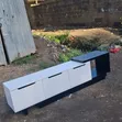 6ft White & Black TV Stand with Drawers - 2