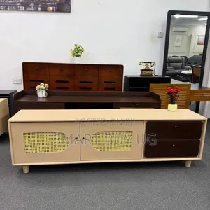 1.8m White Wooden TV Stand with Drawers