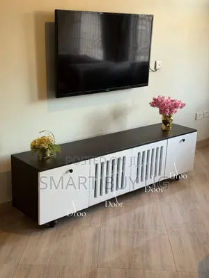 1.8m TV Stand Unit - White/Black
