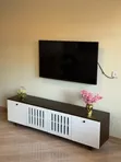 1.8m TV Stand Unit - White/Black - 2
