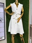 Zara Classic V-Neck Knee-Length Dress - 1