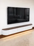 White 1.8m Floating TV Stand with Lights - 2