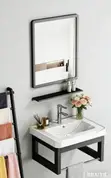 Brand New Handwash Basin with Mirror and Shelf - 1