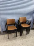Brand New Plastic Dining Chairs (Brown) - 2