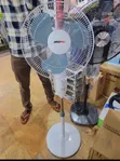 MeWe 16-Inch Stand Fan - 3-Speed Electric Pedestal Fan (White) - 2