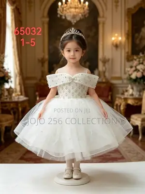 White Off Shoulder Dress - Girls' Size 3-5Y