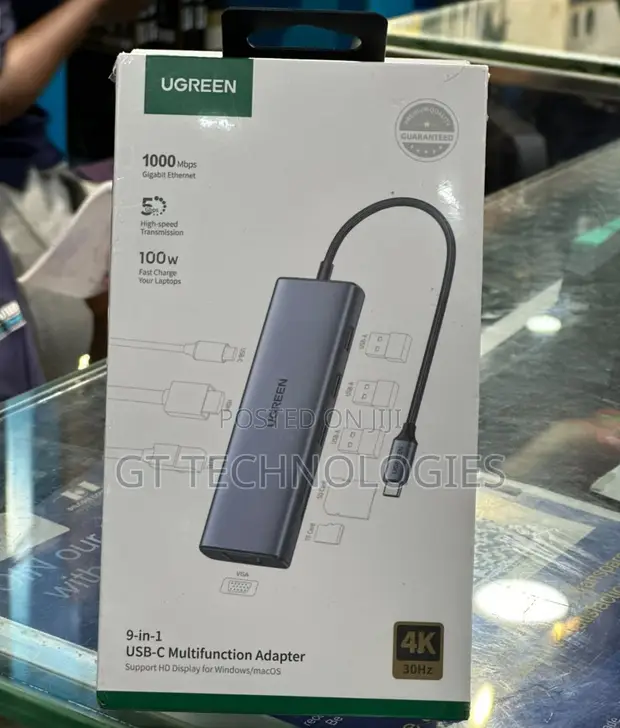 Ugreen 9-in-1 USB-C Hub with 1000Mbps Ethernet - 1