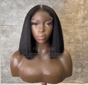 Black Straight Bob Human Hair Wig - 10 Inch