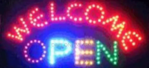 Multi-Colored LED "WELCOME / OPEN" Display Sign - 1