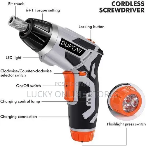 DUPOW Cordless Mini Drill & Electric Screwdriver Set - 1
